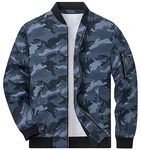 TACVASEN Bomberjacke Herren Übergangsjacke Graublau