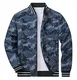 TACVASEN Herren Sportjacke Casual Jacket Frühlingsjacke Leicht Winddicht Übergangsjacke, Graublau Camo