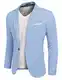 COOFANDY Herren Karierter Blazer Herbst Anzugjacke Sportlich Comfort Fit, Himmelblau kariert, Gr. M
