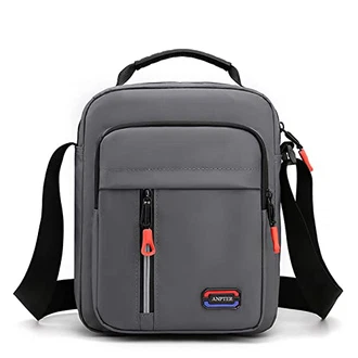 ANPTER Umhängetasche Herren Schultertasche Crossbody Herrentasche Handytasche Herrenhandtasche Kleine Umhängen Tasche Shulder Bag Messenger für Freizeit Urlaub Ausflug Grau