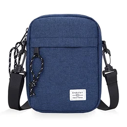 Umhängetasche Herren Klein, Schultertasche Herren zum Umhängen Klein, Wasserdichte Reißverschluss Handy Schultertasche für Freizeit Urlaub Ausflug Spaziergang(Blau)