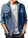 Meilicloth Cord Hemd Herren Hemdjacke Hemden Langarm Dünne Einfarbig Vintage Freizeithemd Casual mit Fronttasche Regular Fit Himmelblau L