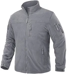TACVASEN Herren Fleecejacke Military Fleece Army Jacket Warm Jacke Winter für Outdoor Hellgrau