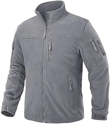 TACVASEN Herren Fleecejacke Military Fleece Army Jacket Warm Jacke Winter für Outdoor Hellgrau
