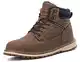 ARRIGO BELLO Winterschuhe Herren Winterstiefel Gefüttert Boots Stiefel Leder Winterboots Rutschfeste Stiefeletten Warme Winter Schuhe Größe 41-46(A Braun,Größe 42)