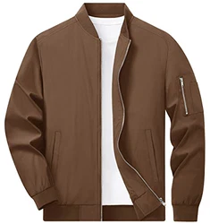 TACVASEN Bomberjacke Herren Übergangsjacke Braun
