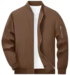 Herren Übergangsjacke Leichtuflage-Jacke Sport Jacket Frühling Herbstjacke für Männer, Braun