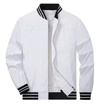 TACVASEN Herren Bomberjacke Pilotenjacke Übergangsjacke Weiß
