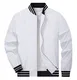 TACVASEN Herren Sportjacke Casual Jacket Frühlingsjacke Leicht Winddicht Übergangsjacke,Weiß