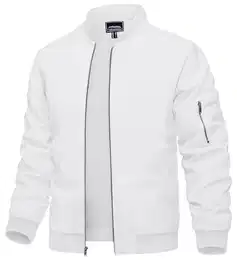 Herren Übergangsjacke Leichtuflage-Jacke Sport Jacket Frühling Herbstjacke für Männer (M, Weiß)