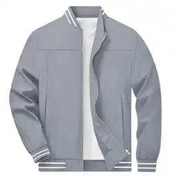Herren Sportjacke Casual Jacket Frühlingsjacke Leicht Winddicht Übergangsjacke, Hellgrau