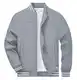 TACVASEN Herren Sportjacke Casual Jacket Frühlingsjacke Leicht Winddicht Übergangsjacke, Hellgrau