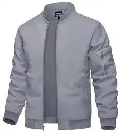 Herren Übergangsjacke Leichtuflage-Jacke Sport Jacket Frühling Herbstjacke für Männer (M, Hellgrau)