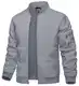 TACVASEN Herren Übergangsjacke Leichtuflage-Jacke Sport Jacket Frühling Herbstjacke für Männer (M, Hellgrau)
