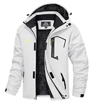 TACVASEN Herren Funktionsjacke Outdoorjacke Weiß