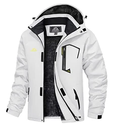 TACVASEN Herren Funktionsjacke Outdoorjacke Weiß