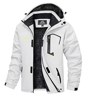 TACVASEN Herren Funktionsjacke Outdoorjacke Weiß