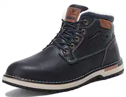 Winterstiefel Herren Winterschuhe Gefüttert Rutschfeste Warm Stiefel Gemütlich Trekking Wanderschuhe Boots 41-46EU (B-Blau, Größe 43)