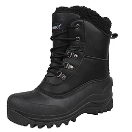 Wasserdicht Schneestiefel Warme Winterstiefel Herren Gefüttert Winterschuhe Winter Rutschfest Stiefel Damen Outdoor Wanderschuhe Trekkingschuhe Winter Boots Herren Schwarz 42 EU