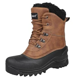 Wasserdicht Schneestiefel Warme Winterstiefel Herren Gefüttert Winterschuhe Winter Rutschfest Stiefel Damen Outdoor Wanderschuhe Trekkingschuhe Winter Boots Herren Braun 43 EU