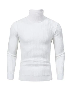 ThinkSTEM Herren Rollkragen Pullover Langarmshirt Feinstrick Sweater Slim Fit Basic