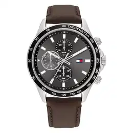 Multi Zifferblatt Quarz Uhr für Herren mit Hell-Braunes Lederarmband - 1792015