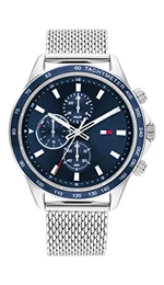 Multi Zifferblatt Quarz Uhr für Herren mit Silbernes Edelstahl-Mesh-Gliederarmband - 1792018
