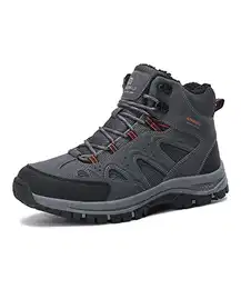 Winterstiefel Herren Winterschuhe Stiefel Stiefelette Gefütterte Schneestiefel Outdoor Boots Arbeitsschuhe Arbeitsstiefel Wandern Arbeiten 41-46(T Dunkelgrau,43)