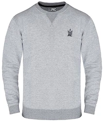 JRC Herren Fleece Sweatshirts und Pullover mit Rundhalsausschnitt Rundhals Langarmpullover für Sport und Arbeitskleidung Graue Melange