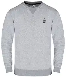 JRC Herren Fleece Sweatshirts und Pullover mit Rundhalsausschnitt, Rundhals Langarmpullover für Sport und Arbeitskleidung (Graue Melange, XL)
