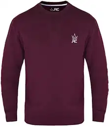 JRC Herren Fleece Sweatshirts und Pullover mit Rundhalsausschnitt, Rundhals Langarmpullover für Sport und Arbeitskleidung (Kastanienbraun, M)