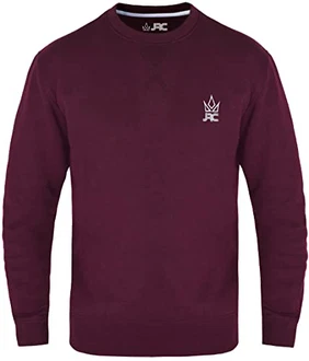 JRC Herren Fleece Sweatshirts und Pullover mit Rundhalsausschnitt Rundhals Langarmpullover für Sport und Arbeitskleidung Kastanienbraun