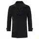 Allthemen Wollmantel Herren Winter Zweireihig Midimantel Winterjacke Mittellang Warm Herrenmantel für Business Schwarz M