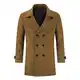Allthemen Wollmantel Herren Winter Zweireihig Midimantel Winterjacke Mittellang Warm Herrenmantel für Business Khaki M