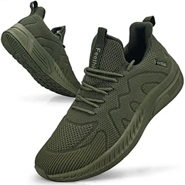Sneaker Herren Schuhe Sportschuhe Laufschuhe Turnschuhe Herren Tennis Fitness Jogging Walkingschuhe Leichtgewichts Atmungsaktiv Freizeit Straßenlaufschuhe Schlüpfen Schuhe Arm grün 41 EU