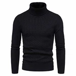 CELANDA Herren Strickpullover Warme Winter Rollkragenpullover Freizeit Slim Fit Basic Sweatshirt Longsleeve Pullover Solid für Männer Schwarz