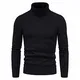 CELANDA Herren Strickpullover Warme Winter Rollkragenpullover Freizeit Slim Fit Basic Sweatshirt Baumwolle Longsleeve Pullover Solid für Männer Sweatshirt, A Schwarz, EU M = Etikett L