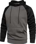 MANLUODANNI Herren Raglan Hoodie Kapuzenpullover Grau/Dunkelgrau/Hellgrau
