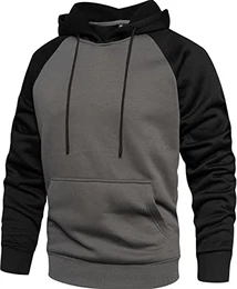 Hoodie Herren Raglan Hoody Farbblock Hoodies Langarm Kapuzenpullover Long Sleeve Streetwear Urban Pullover Unisex Casual Long Sleeve M