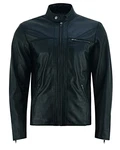 Vance Herren Echt Lederjacke Schwarz