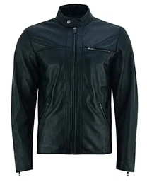 Vance The Leather Herren Echt Lederjacke aus 100% Lammleder, Schwarz, L