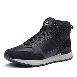 Winterschuhe Herren Winterstiefel Warm Gefüttert Schneestiefel Kurzschaft Stiefeletten Arbeit Stiefel Winter Outdoor Trekking Wander Schuhe DUNKELBLAU SNSB221M-E Größe 43 (EUR)