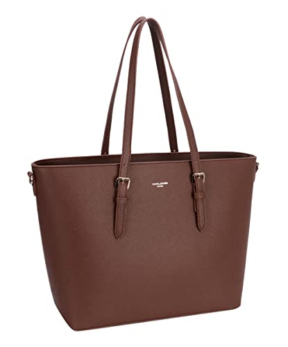 David Jones Damen Umhängetasche – PU Leder, Taupe, 27x13x8 Cm, Mit Verstellbarem Gurt
