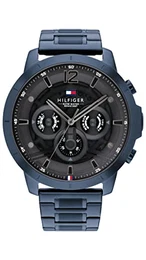 Multi Zifferblatt Quarz Uhr für Herren mit Blaues Edelstahlarmband - 1710493