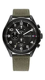 Multi Zifferblatt Quarz Uhr für Herren mit Grünes Cordura-Armband - 1792006