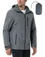 33,000ft Regenjacke Herren Wasserdicht Outdoorjacke Leichte Freizeitjacke Packbare Windjacke Fahrrad Regenmantel mit Kapuze hellgrau L