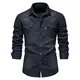 Herren Jeanshemd Langarm Baumwolle Jeans Cardigan Casual Slim Fit Hemden Herren Tops Kleidung,Blau,M