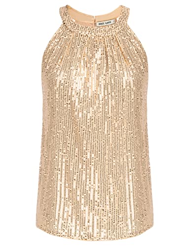 GRACE KARIN Damen ärmelloses Tank Top – Lässiges Rundhals-Oberteil, Figurbetonter Schnitt, Für Business & Alltag