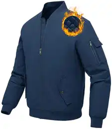 Herren Winter Jacke Bomberjacke Quilted Steppjacke Winddicht Gefüttert Herbst Winter Warm Gepolsterte Mäntel Outwear Marine S