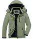 KEFITEVD Übergangsjacke Herren Wasserabweisend mit Kapuze Parka Winter Thermo Outdoorjacke Männer Atmungsaktiv Arbeitsjacke für Ski Angeln Grau-grün M